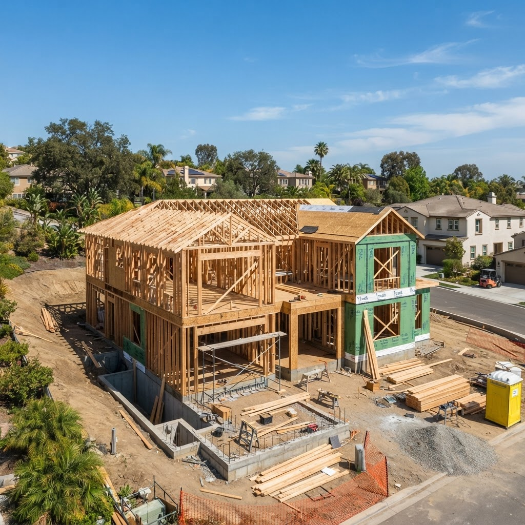 Residential new construction framing in California